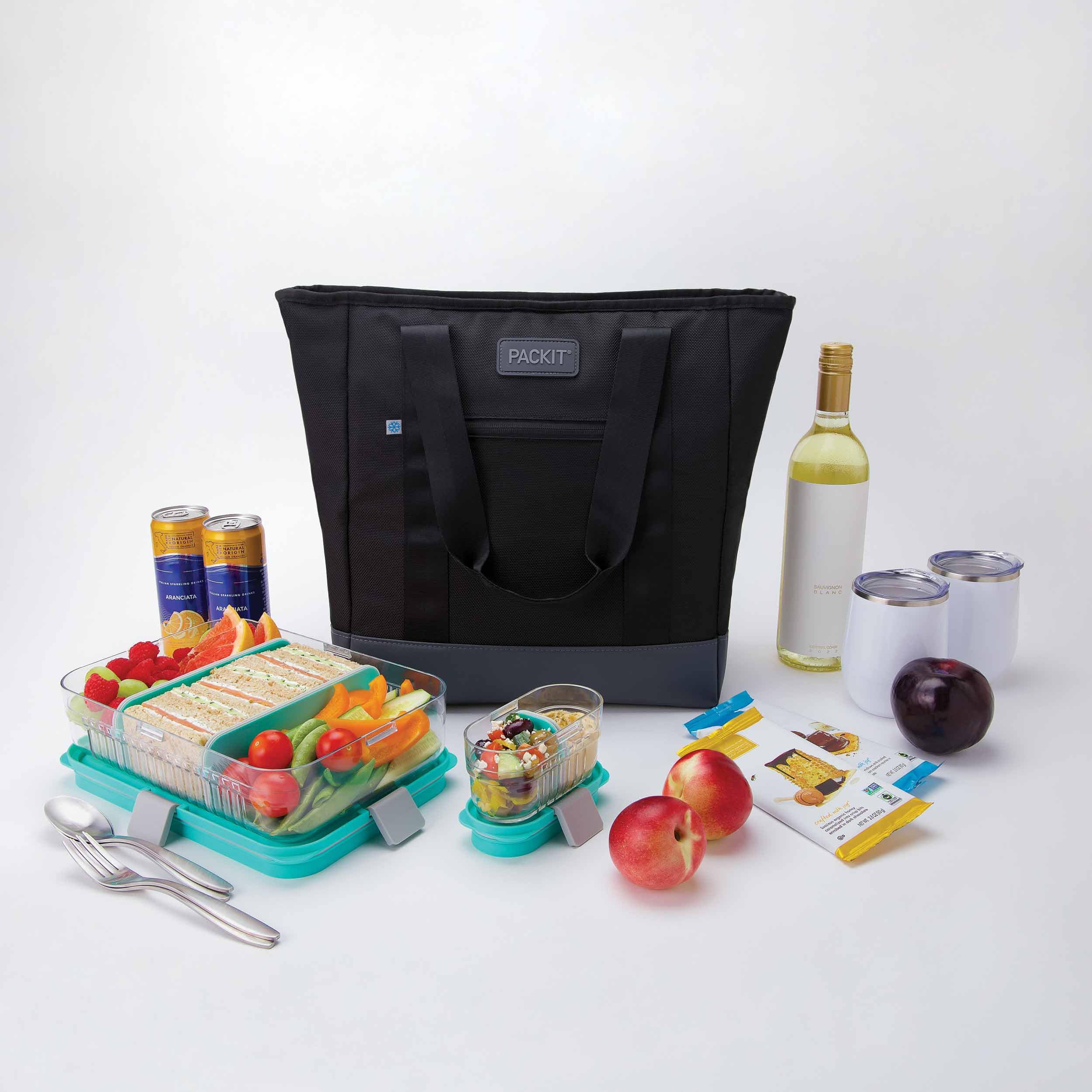 PackIt Freezable Carry Tote, Black/Gray, Engineered with ECOFREEZE+ Technology: Triple Layered Protection for Ultimate Cooling, Foldable, Reusable, Zip Closure, Designed for Fresh Food On the Go - Image 10